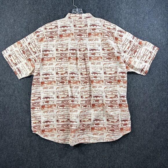 Woolrich Shirt Men’s Extra Large Fishing All Over Print Pattern Pocket Vintage - Picture 4 of 7